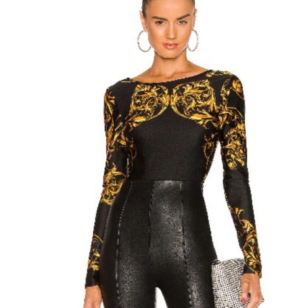 Stylish Black and Gold Women's Bodysuit
